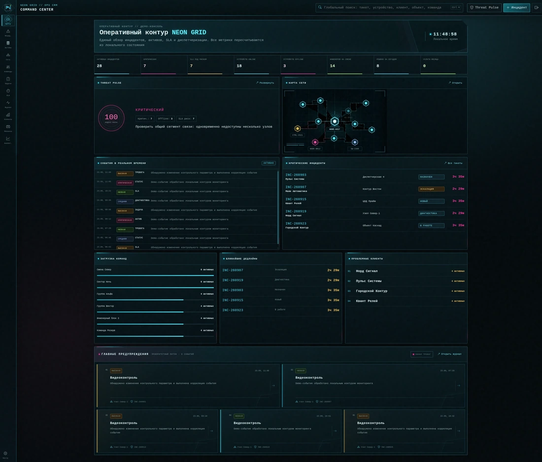 Превью проекта NEON GRID OPS CRM