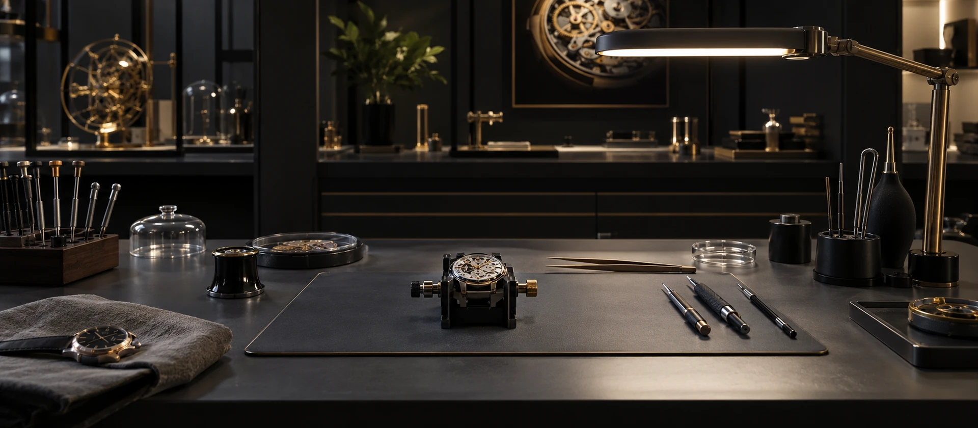 Интерьер часовой мастерской ATELIER CHRONO
