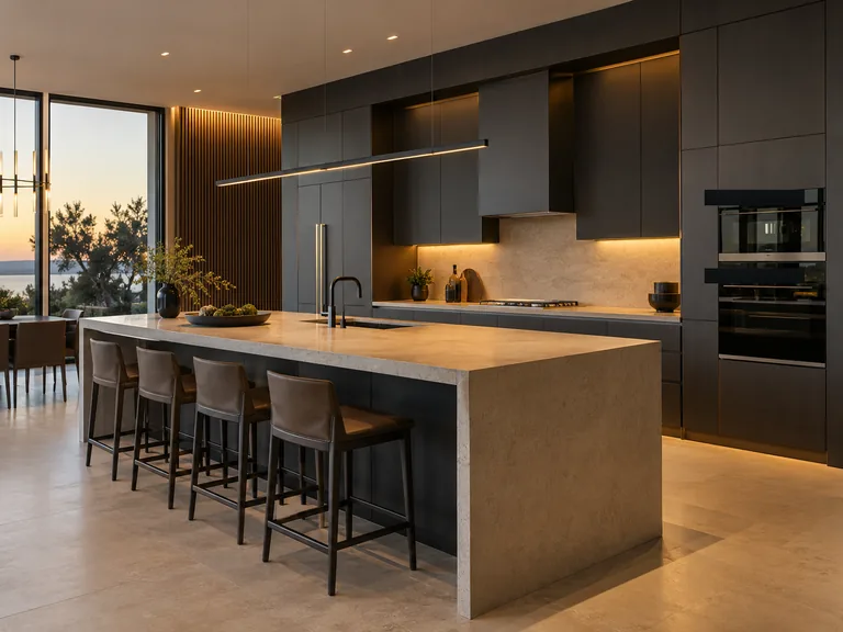 Современная кухня с интегрированным архитектурным светом и инженерной автоматизацией