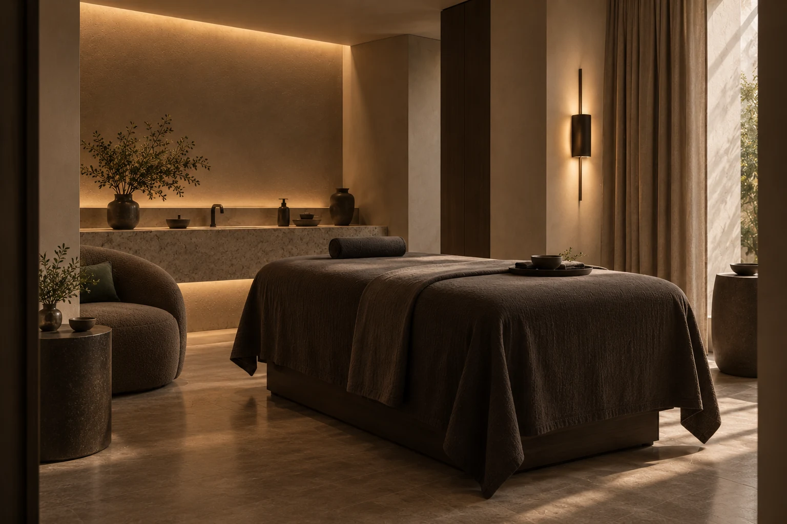 Подготовленный приватный кабинет Private Serein для индивидуальной spa-сессии