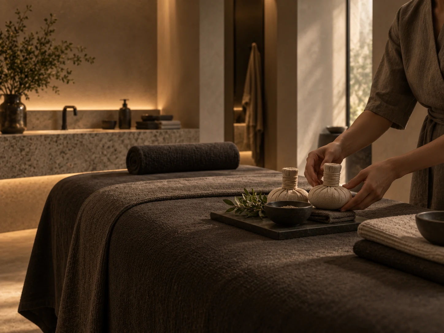 Подготовка спокойного spa-ритуала Quiet Ground в SEREIN SPA